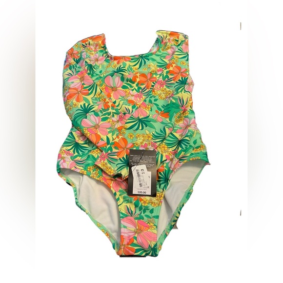 KB ART CLASS GIRLS TROPICAL UPF 50+ SWIM SUIT. Size M plus 8 - Picture 4 of 9